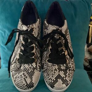 Python Faux Leather Sneakers